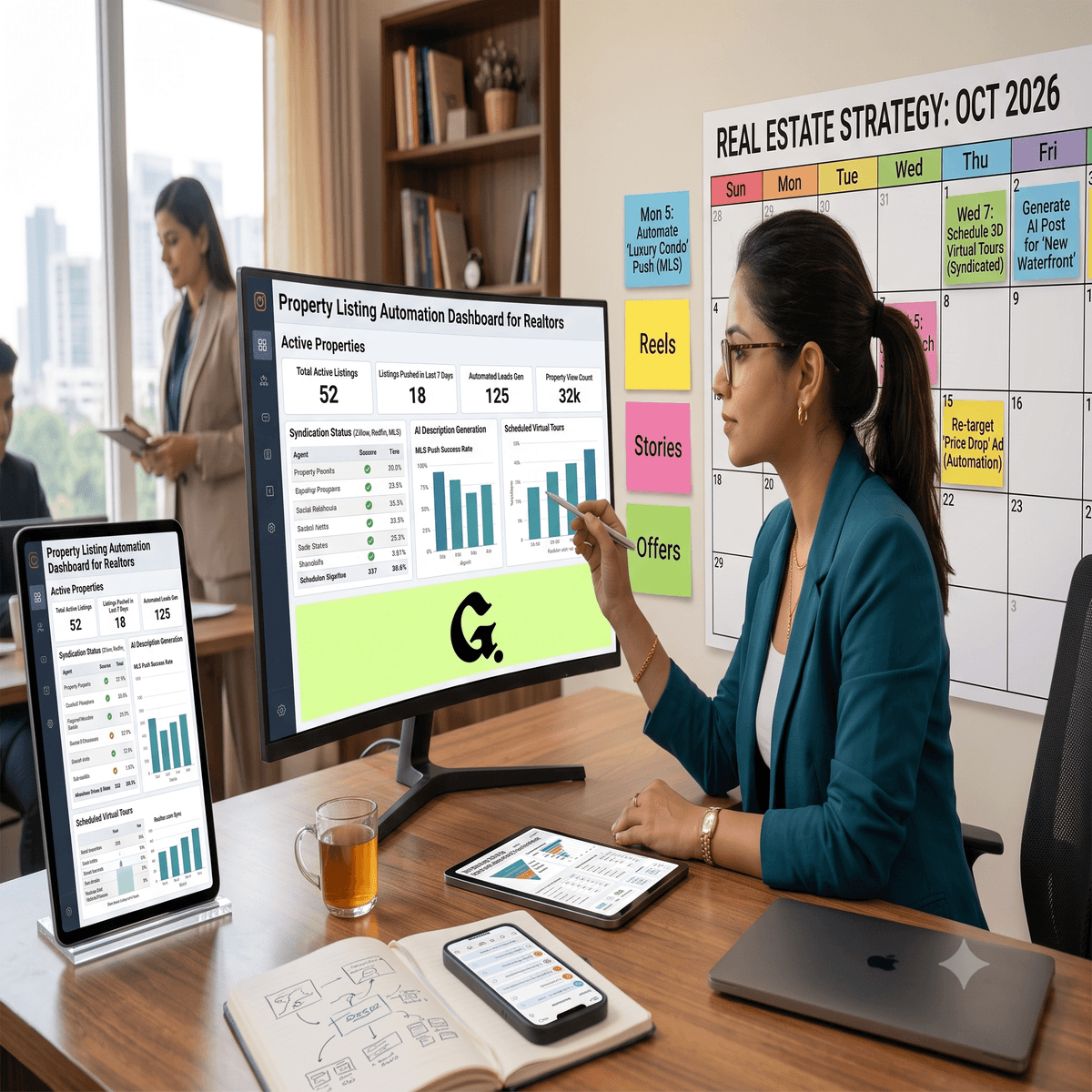 Property listing automation dashboard for realtors