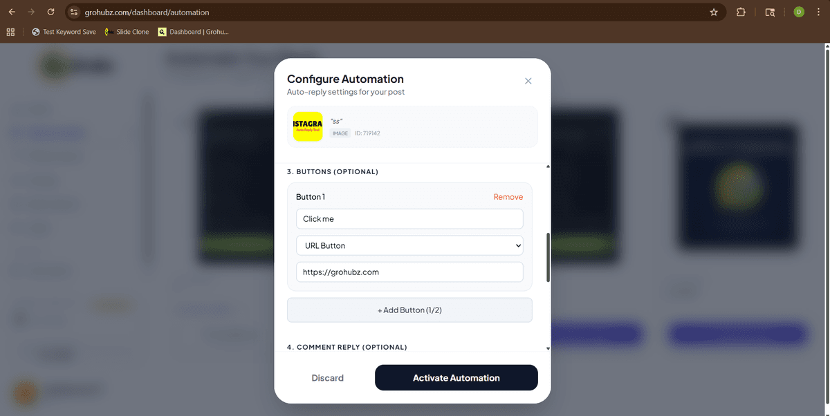 Button settings - placeholder