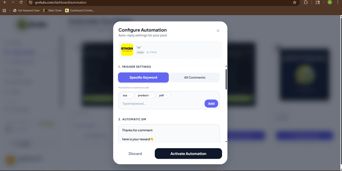 Keyword input with add button - placeholder