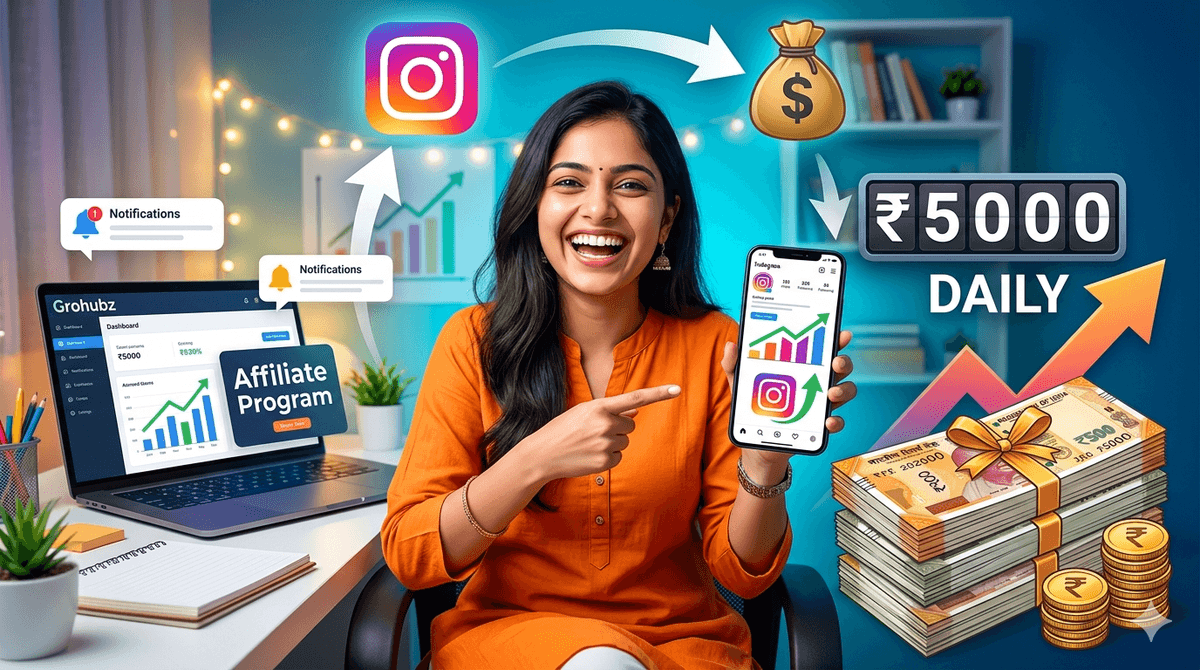 Affiliate Marketing on Instagram with Grohubz – Earn ₹5000 Daily